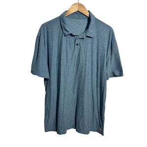 Vuori Strato Tech Polo Shirt Men XL Heather Blue Golf Performance Minimal Active